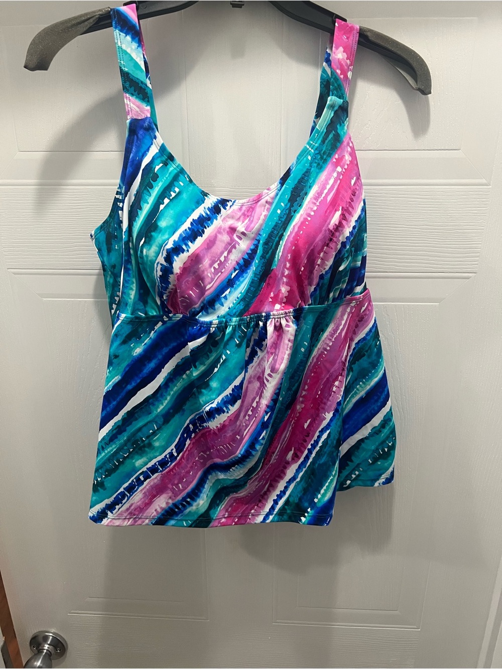 NWT Kim Gravel Vibrant Multi-Stripe Ladies Tankini Swim (Top Only)